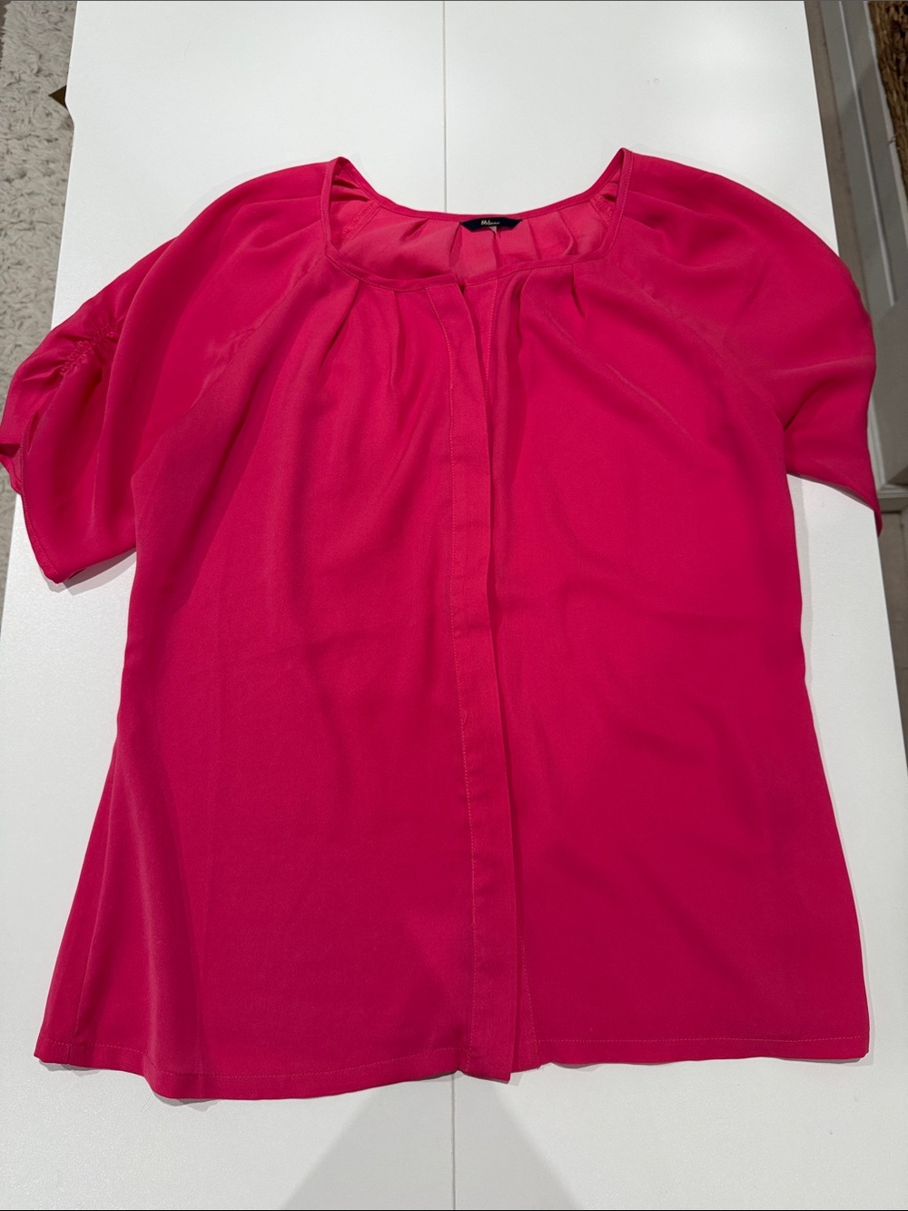 Milano Short sleeve blouse with hidden button up detail